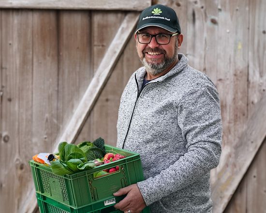 Ökokiste mit regionalem Bio Obst und Gemüse