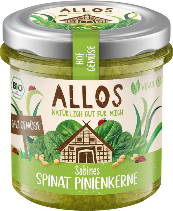 Produktfoto zu Allos Hofgemüse Spinat Pinienkerne 135g