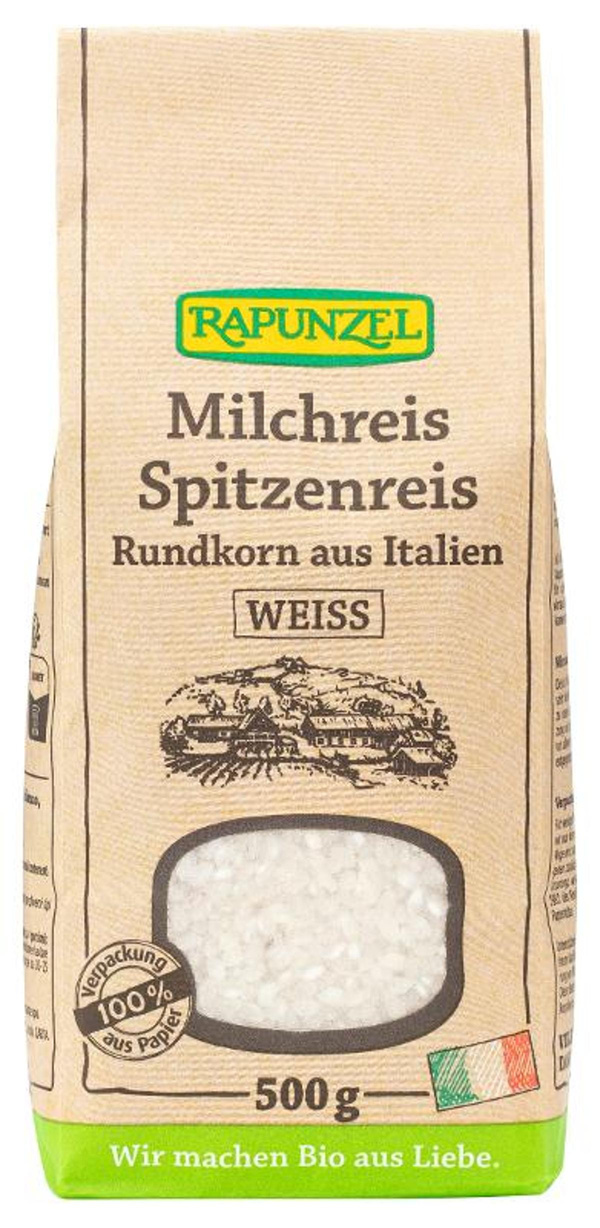 Produktfoto zu Rapunzel Milchreis Spitzenreis Rundkorn 500g