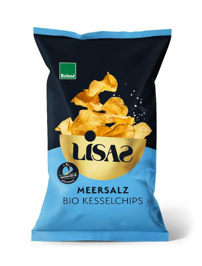 Produktfoto zu Lisas Bio-Kesselchips Meersalz 115g