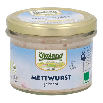 Produktfoto zu Ökoland Mettwurst Schwein 160g Glas