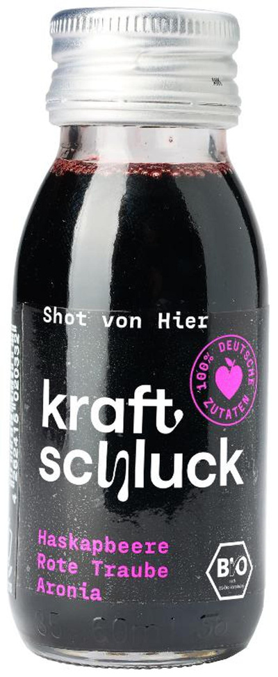 Produktfoto zu Kraftschluck roter Shot Haskapbeere-Aronia 60ml