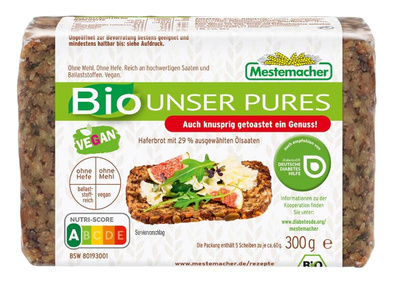 Produktfoto zu Mestemacher "Unser Pures" Brot vegan 300g