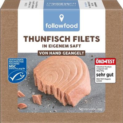 Produktfoto zu followfood Thunfisch im eigenen Saft Natur 130g