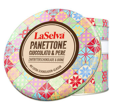 Produktfoto zu LaSelva Panettone Schoko & Birne mit Schokoglasur 500g