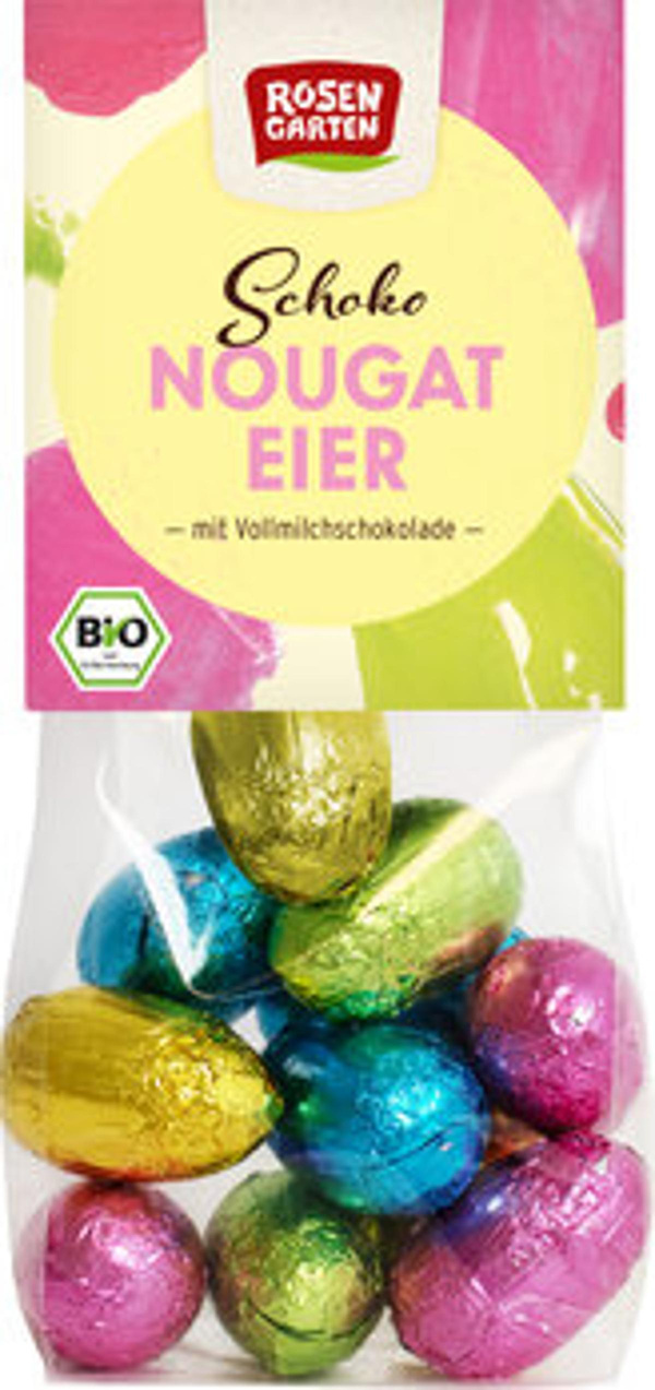 Produktfoto zu Rosengarten Schoko Nougat Eier 100g