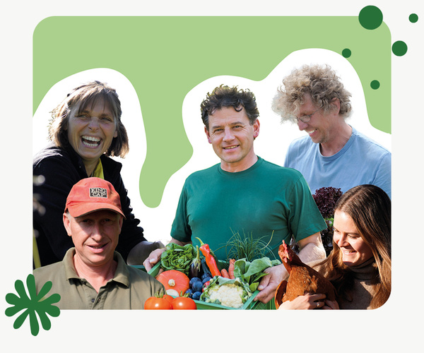 Verschiedene regionale Bio-Landwirte