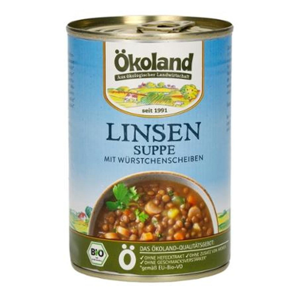 Produktfoto zu Ökoland Linsentopf mit Wurst 400g