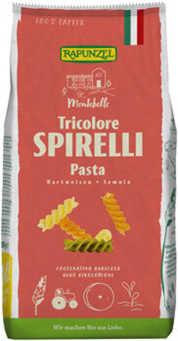Produktfoto zu Rapunzel Spirelli Tricolore Semola bunt 500g