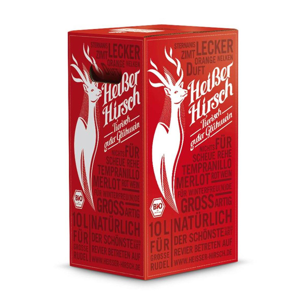 Produktfoto zu 10 Liter Heißer Hirsch Glühwein rot