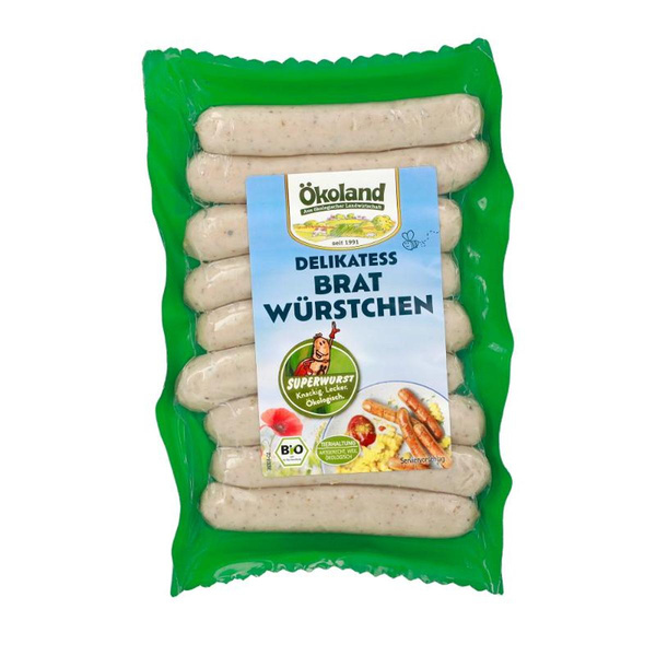 Produktfoto zu Ökoland 9 Delikatess-Bratwürstchen 180g