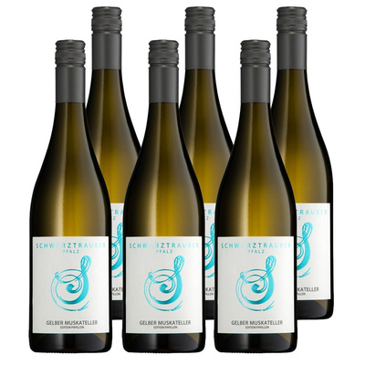 Produktfoto zu Kiste Weingut Schwarztrauber gelber Muskateller 6x0,75L
