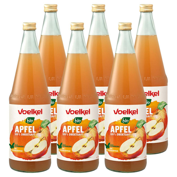 Produktfoto zu Kiste Voelkel Apfelsaft naturtrüb Streuobst 6x1L