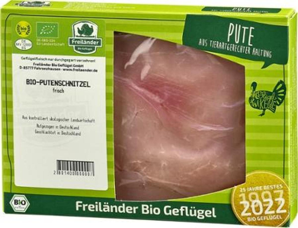 Produktfoto zu Freiländer Bio Geflügel Putenschnitzel 2 Stück ca. 350g