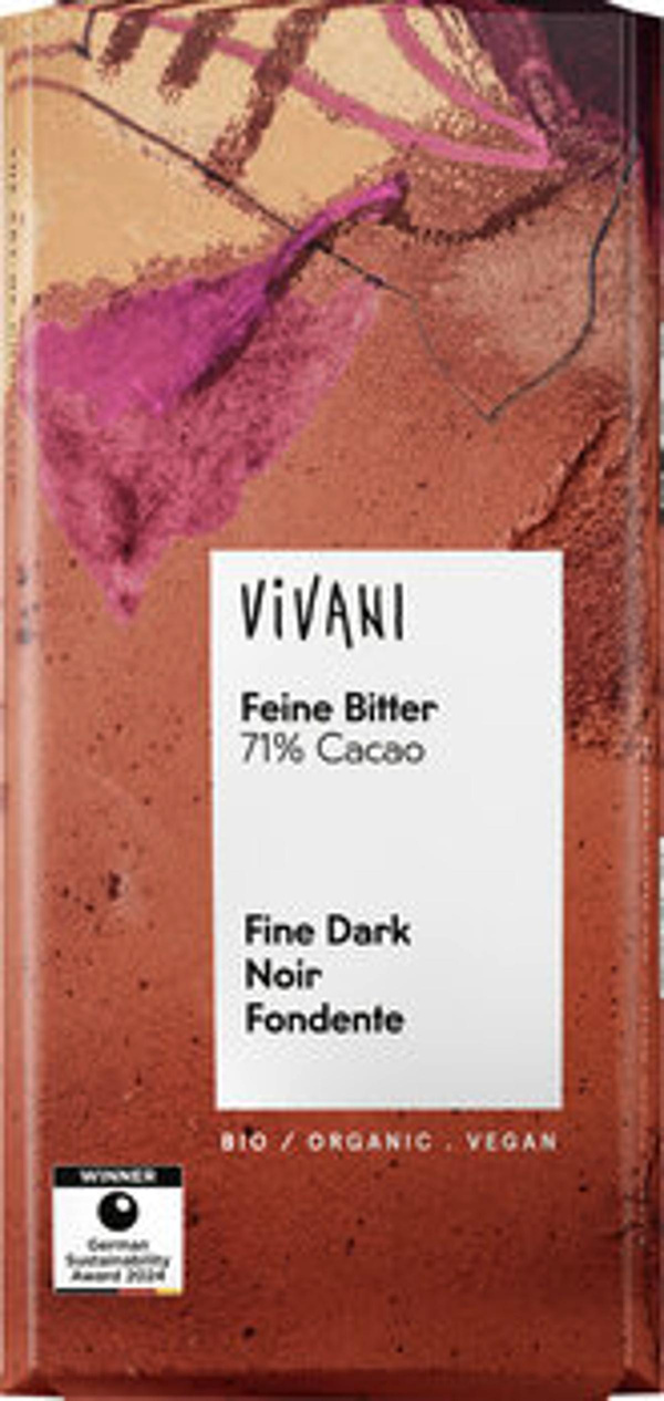Produktfoto zu Vivani Schokolade Feine Bitter 71% 100g