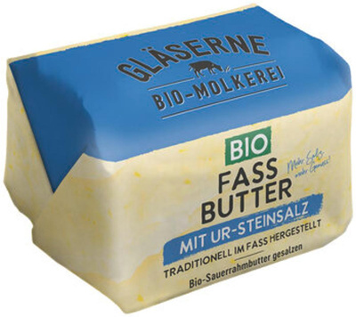 Produktfoto zu Gläserne Molkerei Fassbutter Sauerrahm gesalzen 250 g