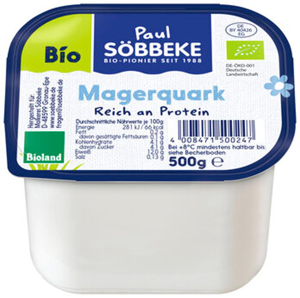 Produktfoto zu Söbbeke Quark 0,2% 500g