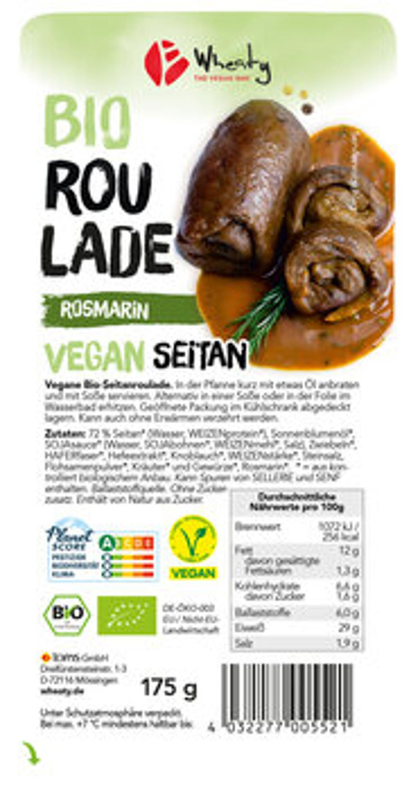 Produktfoto zu Wheaty Vegane Rosmarin-Roulade 175g