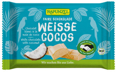 Produktfoto zu Rapunzel Weiße Schokolade mit Kokosstückchen 100g