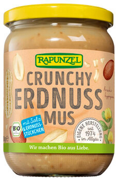 Produktfoto zu Rapunzel Erdnussmus Crunchy mit Salz 500g