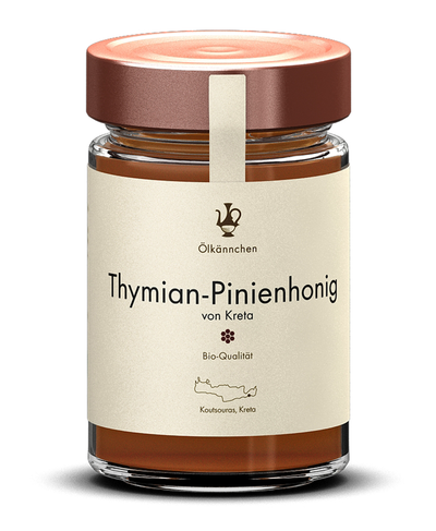 Produktfoto zu Ölkännchen Thymian-Pinien Honig 250g Kreta