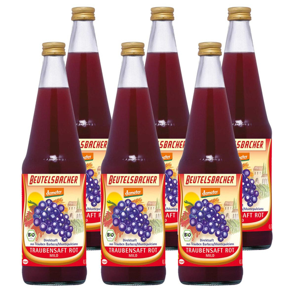 Produktfoto zu Kiste Beutelsbacher Traubensaft rot Barbera 6x0,7L
