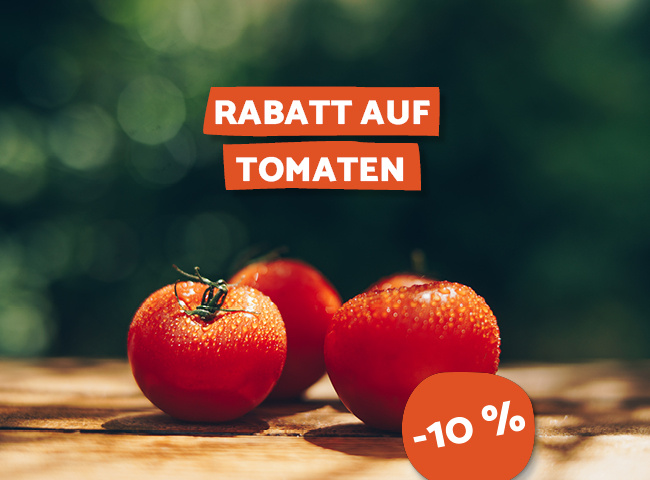 Frische Tomaten mit 10 % Rabatt