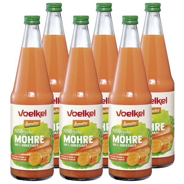 Produktfoto zu Kiste Voelkel Möhrensaft feldfrisch 6x0,7L