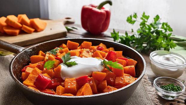 Rezeptbild für Süßkartoffel-Pfanne
