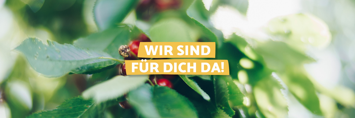 MItarbeiterin des Kundenservice mit Aufschrift Wir sind für dich da