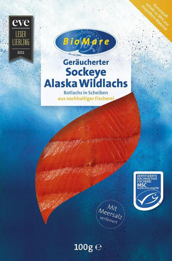 Produktfoto zu Bio Mare Kodiak Alaska Wildlachs, geräuchert 100g