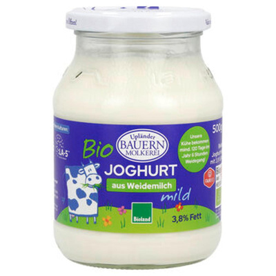 Produktfoto zu Upländer Naturjoghurt mild 3,7%  500g