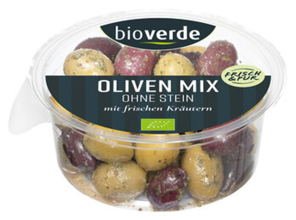 Produktfoto zu Bioverde Oliven Mix o.St. gekräutert 150g