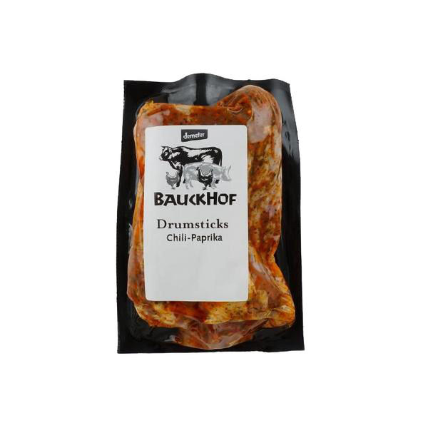 Produktfoto zu Bauckhof Hähnchen-Drumsticks 4er Chili_Paprika ca. 400g