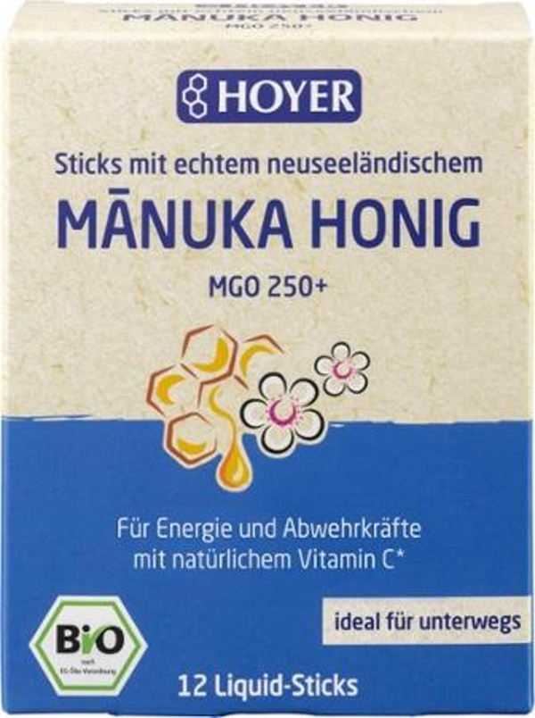Produktfoto zu Hoyer 12 Manukahonig Liquid Sticks MGO 250+