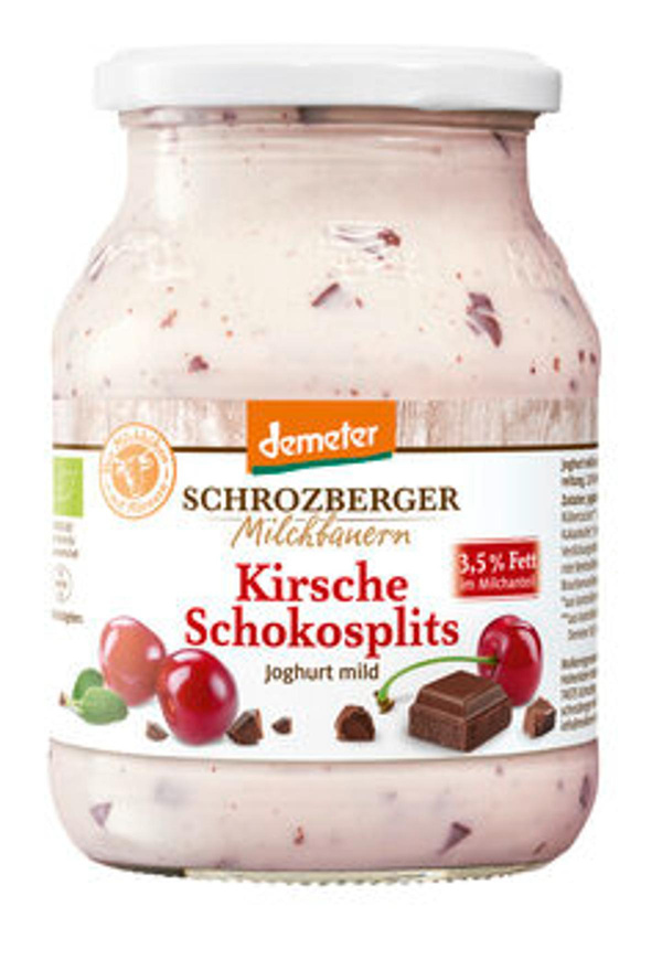 Produktfoto zu Schrozberger Joghurt Kirsche Schokosplits 3,5% 500g