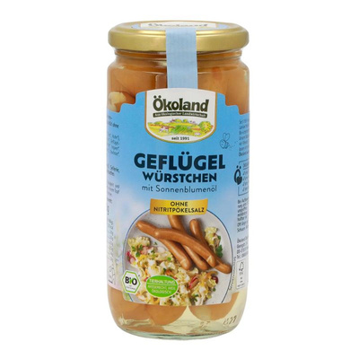 Produktfoto zu Ökoland Geflügel-Würstchen 6 Stück im Glas