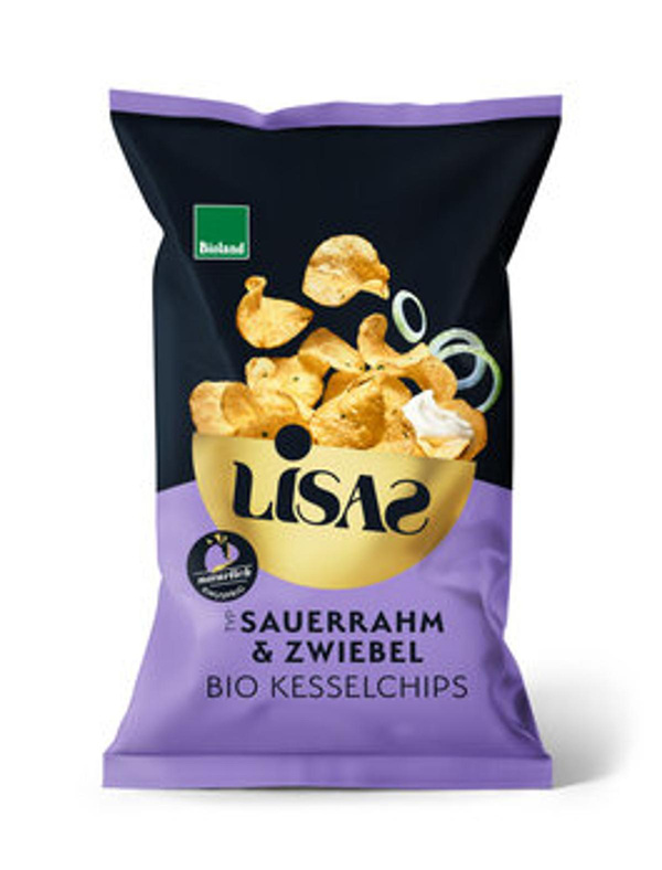 Produktfoto zu Lisas Bio-Kesselchips Sauerrahm & Zwiebel 115g