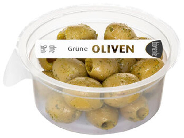 Produktfoto zu Bioverde Grüne Oliven ohne Stein, mariniert 80g