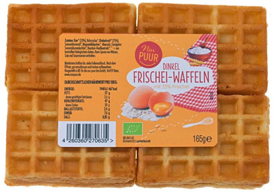 Produktfoto zu Nur Puur Dinkel Frischeiwaffeln 165g
