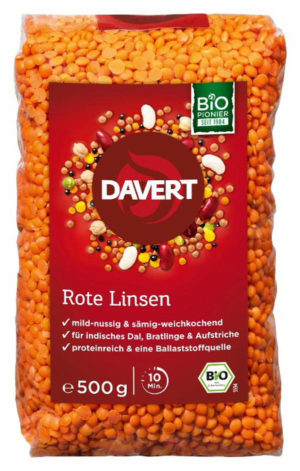 Produktfoto zu Davert Linsen rot 500g