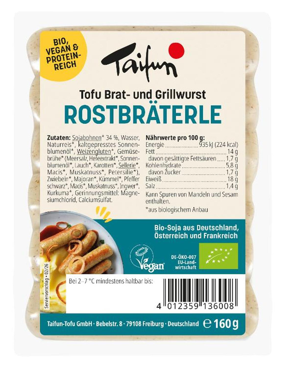 Produktfoto zu Taifun Tofu-Rostbräterle 160g
