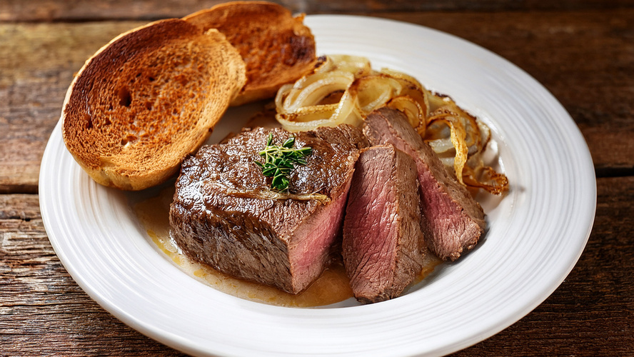 Rezeptbild für Roastbeef vom Bio Rind - Zwiebelrostbraten