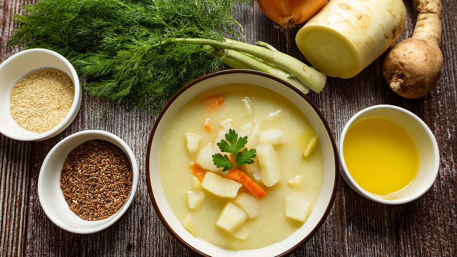 Rezeptbild für Vegane Kohlrabisuppe