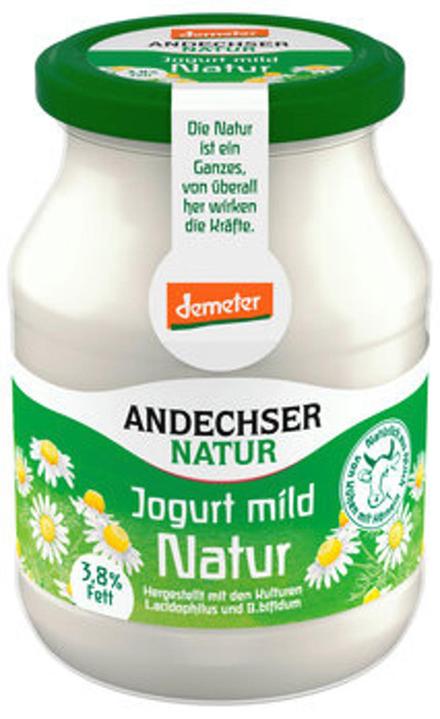 Produktfoto zu Andechser Joghurt mild Natur 3,8% 500g