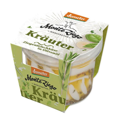 Produktfoto zu Ziegenfrischkäse in Olivenöl & Kräutern 115g