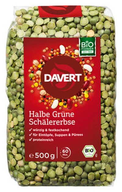 Produktfoto zu Davert Erbsen grün 500g