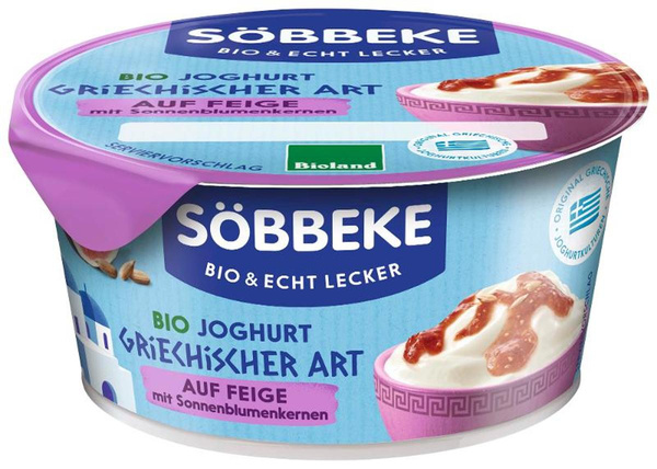 Produktfoto zu Söbbeke Joghurt griechischer Art auf Feige mit Sonnenblumenkernen 150g