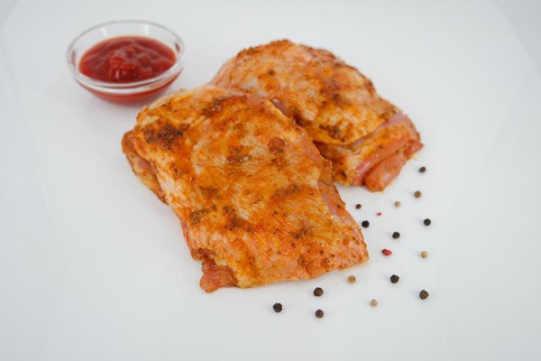 Produktfoto zu Freiländer Bio Geflügel Hähnchenoberkeulensteaks Paprika ca. 350g