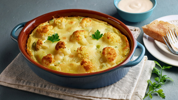 Rezeptbild für Kartoffel Blumenkohl Auflauf mit Käsebechamel